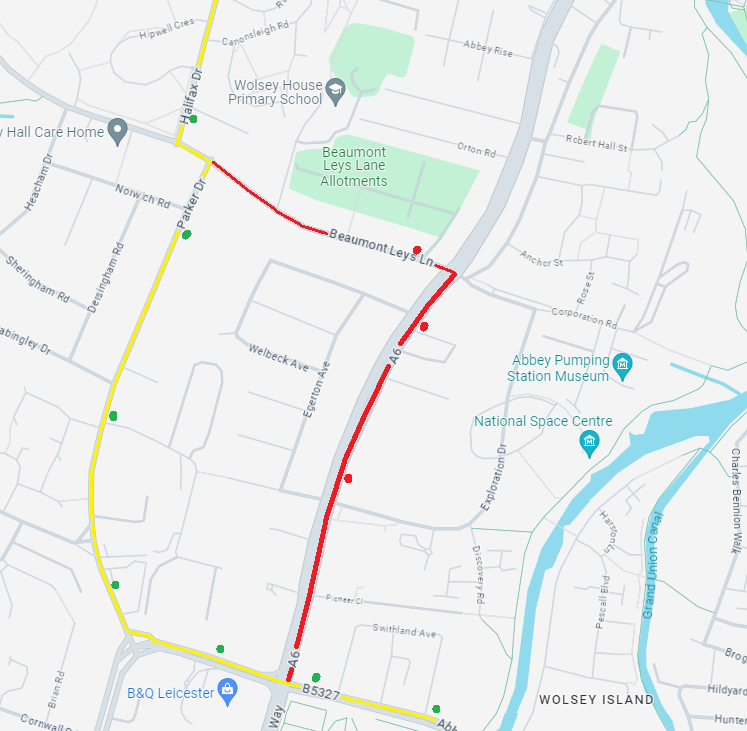 Beaumont Leys Lane closure First Bus